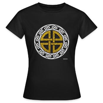 Nodule celtique Thor symbole de protection or - T-shirt Femme - noir - Devant - AI Model Female 172 dark (172cm)
