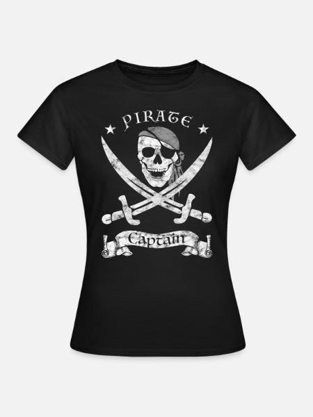 Pirate capitaine pirate capitaine crâne pirate - T-shirt Femme - noir