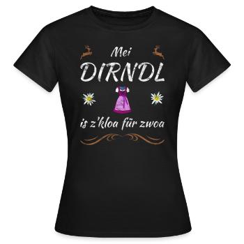 Schwanger Tracht Mein Dirndl ist zu klein für zwei - Frauen T-Shirt - Schwarz - Vorne - AI Model Female 172 dark (172cm)