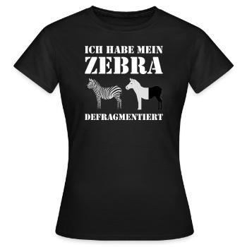 Lustiges Informatik Zebra Defragmentiert Geschenk - Frauen T-Shirt - Schwarz - Vorne - AI Model Female 172 dark (172cm)