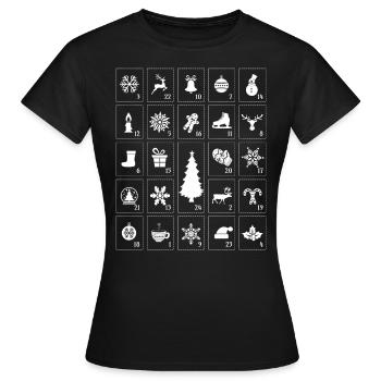 Advent Calendar Gift Christmas Advent Deco - Women's T-Shirt - black - Front - AI Model Female 172 dark (172cm)