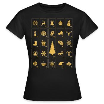 Advent calendar Advent Christmas deco gift - Women's T-Shirt - black - Front - AI Model Female 172 dark (172cm)