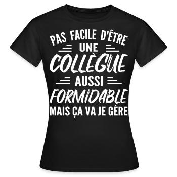Great colleague | Humor Woman Colleague - Women's T-Shirt - black - Front - AI Model Female 172 dark (172cm)