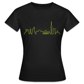 Skyline of Berlin - Women's T-Shirt - black - Front - AI Model Female 172 dark (172cm)