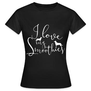 Lovemy Smooth Collies - Frauen T-Shirt - Schwarz - Vorne - AI Model Female 172 dark (172cm)