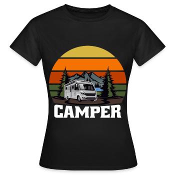 Cadeau Camper Camper Caravan - T-shirt Femme - noir - Devant - AI Model Female 172 dark (172cm)