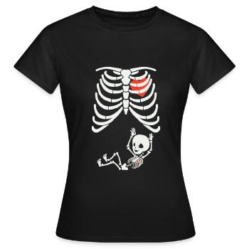 BABY BELLY SKELETON PREGNANCY RIBS GIFT - Women's T-Shirt - black - Front - AI Model Female 172 dark (172cm)