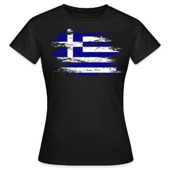Griechenland Flagge used - Frauen T-Shirt - Schwarz - Vorne - AI Model Female 172 dark (172cm)