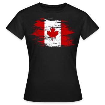 Drapeau du Canada utilisé - T-shirt Femme - noir - Devant - AI Model Female 172 dark (172cm)