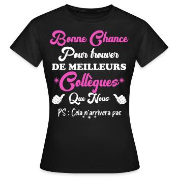Meilleur collègue pour une collègue qui part - T-shirt Femme - noir - Devant - AI Model Female 172 dark (172cm)