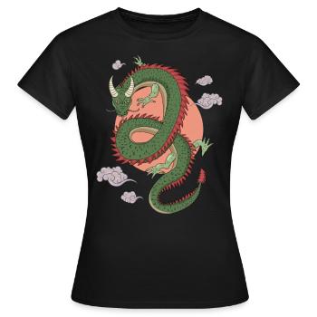 Dragon chinois - T-shirt Femme - noir - Devant - AI Model Female 172 dark (172cm)