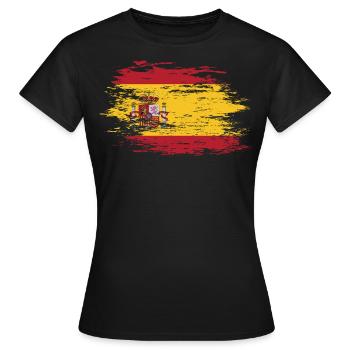 Spanien Flagge used - Frauen T-Shirt - Schwarz - Vorne - AI Model Female 172 dark (172cm)