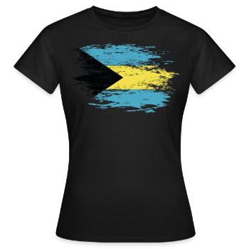 Bahamas Flagge used - Frauen T-Shirt - Schwarz - Vorne - AI Model Female 172 dark (172cm)