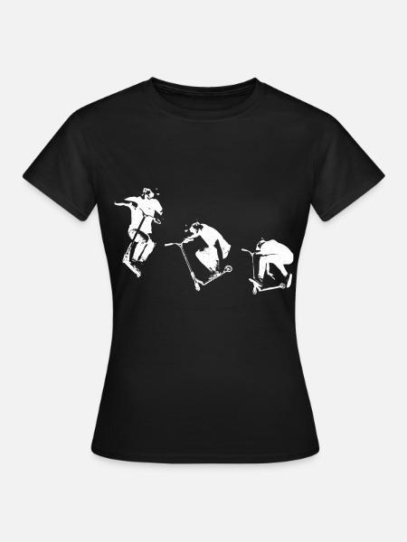 Scooter kick scooter stunt e-scooter e-scooter ontwerp - Dame-T-shirt - sort