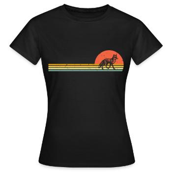 Renard rétro Renards vintage Renard roux - T-shirt Femme - noir - Devant - AI Model Female 172 dark (172cm)