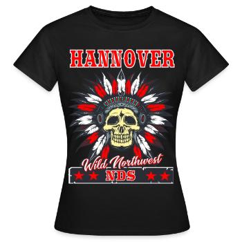 Hannover Niedersachsen T Shirtim Wildwest Design - Women's T-Shirt - black - Front - AI Model Female 172 dark (172cm)