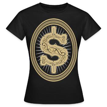 Dollar Zeichen Gold T Shirt & Hoodie - Geldgeil - Frauen T-Shirt - Schwarz - Vorne - AI Model Female 172 dark (172cm)