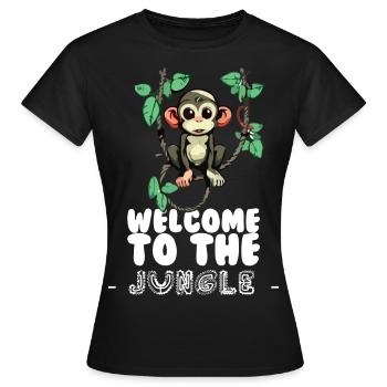Bienvenue dans la jungle - T-shirt Femme - noir - Devant - AI Model Female 172 dark (172cm)