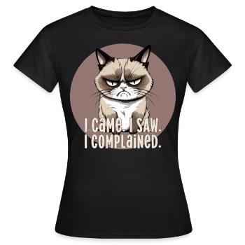 Came saw s’est plaint chat chat en colère disant drôle - T-shirt Femme - noir - Devant - AI Model Female 172 dark (172cm)