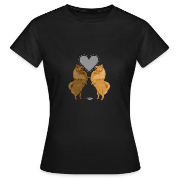 mittellove3 - Frauen T-Shirt - Schwarz - Vorne - AI Model Female 172 dark (172cm)