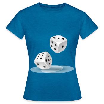 cube - Women's T-Shirt - antique blue sapphire heather - Front - AI Model Female 172 dark (172cm)