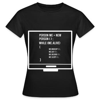 Programmation programmation Programmeurs d’ordinateur - T-shirt Femme - noir - Devant - AI Model Female 172 dark (172cm)