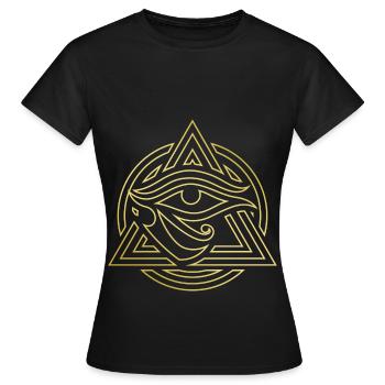 Horus Logo - Frauen T-Shirt - Schwarz - Vorne - AI Model Female 172 dark (172cm)