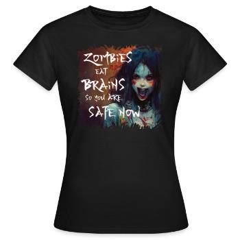 Zombie Woman/Girl Halloween - Horrorshirt - Women's T-Shirt - black - Front - AI Model Female 172 dark (172cm)