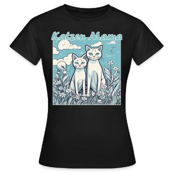 Katzen Mama - Frauen T-Shirt - Schwarz - Vorne - AI Model Female 172 dark (172cm)