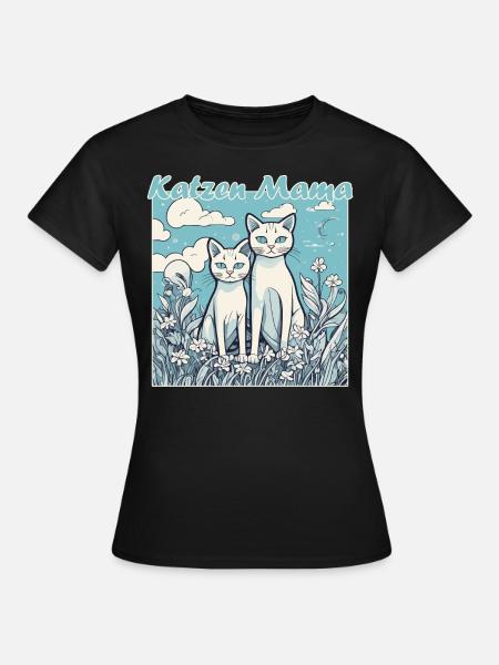 Katzen Mama - Frauen T-Shirt - Schwarz