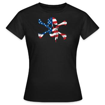 Piratenflagge - Frauen T-Shirt - Schwarz - Vorne - AI Model Female 172 dark (172cm)