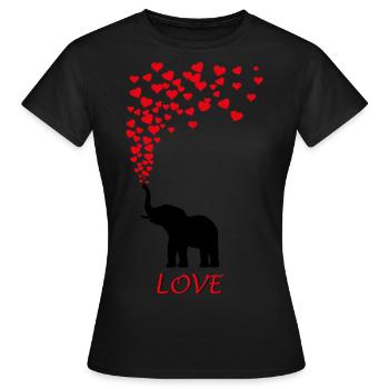 Coeur d'amour coeur - T-shirt Femme - noir - Devant - AI Model Female 172 dark (172cm)