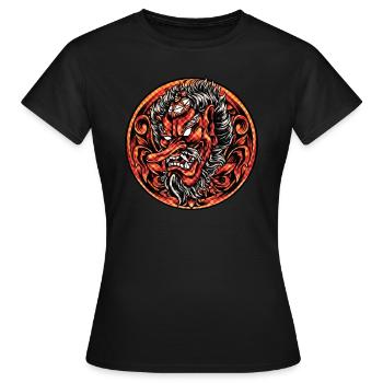 Tengu Japanese Devil Tattoo - Women's T-Shirt - black - Front - AI Model Female 172 dark (172cm)