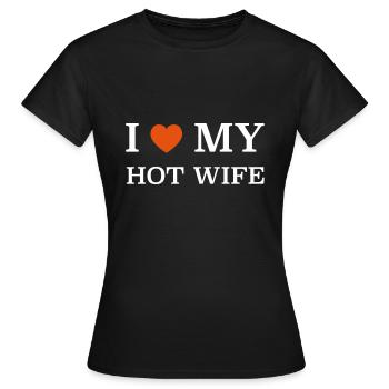 Ich liebe meine heiße Frau Beziehung - Frauen T-Shirt - Schwarz - Vorne - AI Model Female 172 dark (172cm)