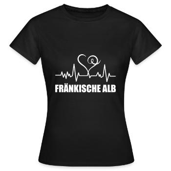 Heartbeat Fränkische Alb - Frauen T-Shirt - Schwarz - Vorne - AI Model Female 172 dark (172cm)