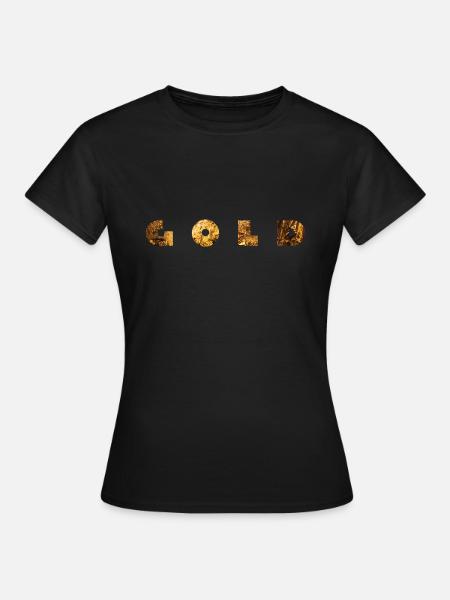 Gold Schrift Logo Style - Frauen T-Shirt - Schwarz