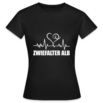 Heartbeat Zwiefalter Alb - Frauen T-Shirt - Schwarz - Vorne - AI Model Female 172 dark (172cm)