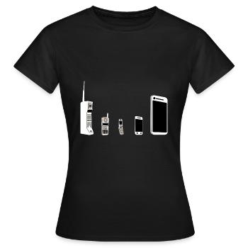 Mobile Phone Evolution - Women's T-Shirt - black - Front - AI Model Female 172 dark (172cm)