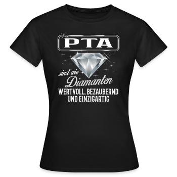 PTA - DM - Frauen T-Shirt - Schwarz - Vorne - AI Model Female 172 dark (172cm)