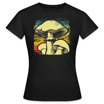 Champignons - T-shirt Femme - noir - Devant - AI Model Female 172 dark (172cm)