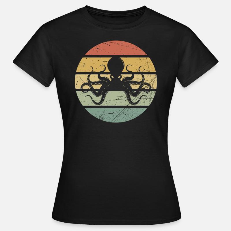 Octopus squid gift catching sea octopus - Women's T-Shirt - black