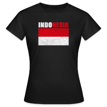Indonésie - T-shirt Femme - noir - Devant - AI Model Female 172 dark (172cm)