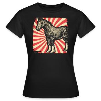 Pferd Pferderasse Clydesdale - Frauen T-Shirt - Schwarz - Vorne - AI Model Female 172 dark (172cm)