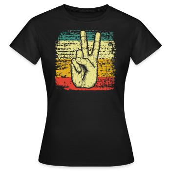 Frieden Friedensbewegung Peace - Frauen T-Shirt - Schwarz - Vorne - AI Model Female 172 dark (172cm)