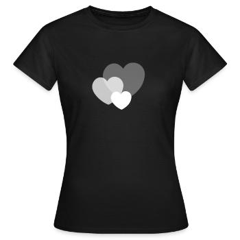 Three hearts - Women's T-Shirt - black - Front - AI Model Female 172 dark (172cm)
