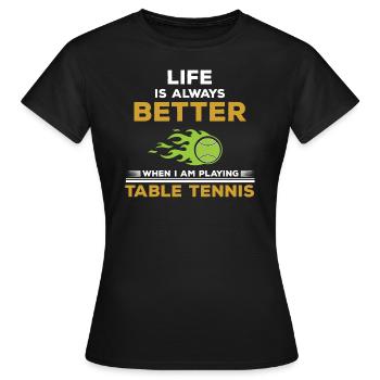 Tennis de table tennis de table - T-shirt Femme - noir - Devant - AI Model Female 172 dark (172cm)