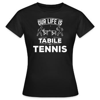 Tennis de table tennis de table - T-shirt Femme - noir - Devant - AI Model Female 172 dark (172cm)