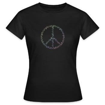 Hippie Musik | Peace Liebe 60er Jahre | Geschenk - Frauen T-Shirt - Schwarz - Vorne - AI Model Female 172 dark (172cm)