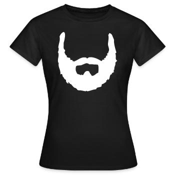 bart beard vollbart baertig schnurrbart - Frauen T-Shirt - Schwarz - Vorne - AI Model Female 172 dark (172cm)