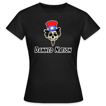 Crâne anti-américain condamné par la nation maléfique - T-shirt Femme - noir - Devant - AI Model Female 172 dark (172cm)